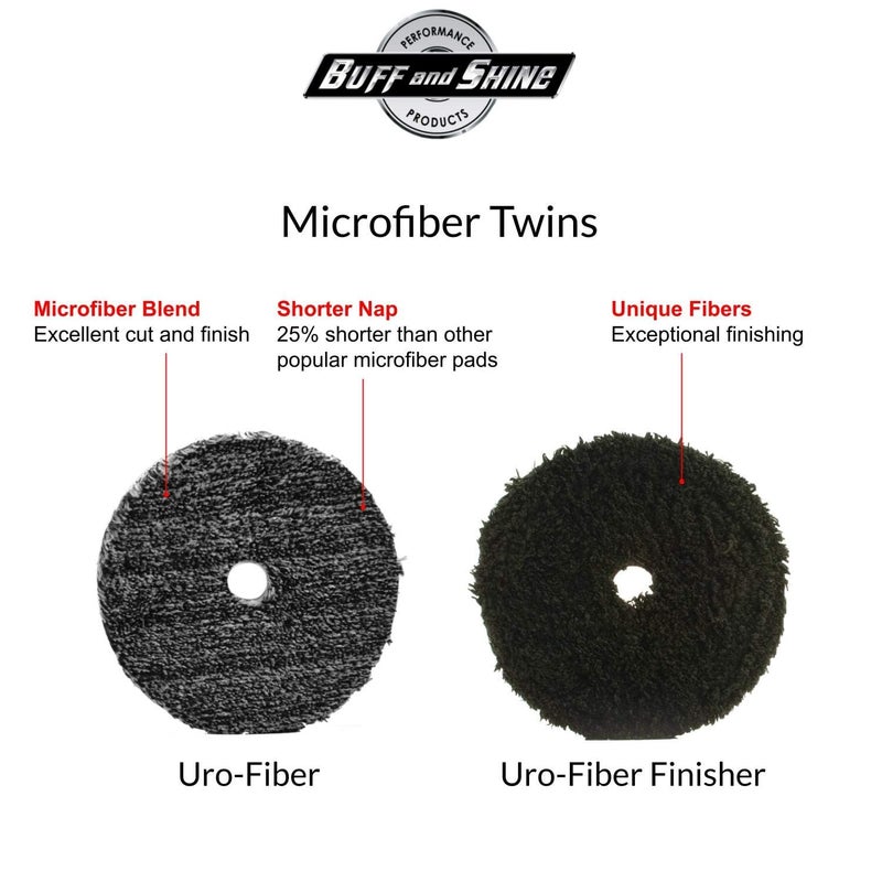 Buff and Shine وسادة ميكروفايبر URO-Fiber من بوف وشاين لتلميع السيارات، القطع، التلميع، الشمع، والتلميع - متوافقة مع أجهزة التلميع ذات الحركة الطويلة، الحركة العالية، الحركة المزدوجة، والدوارة العشوائية - 5 بوصة (6 وسادات) - Image 4